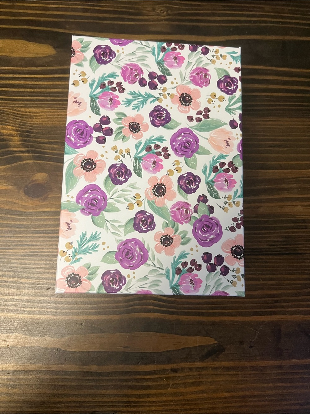 Hobby Lobby Floral Photo Storage Box in Purple, Pink, Green